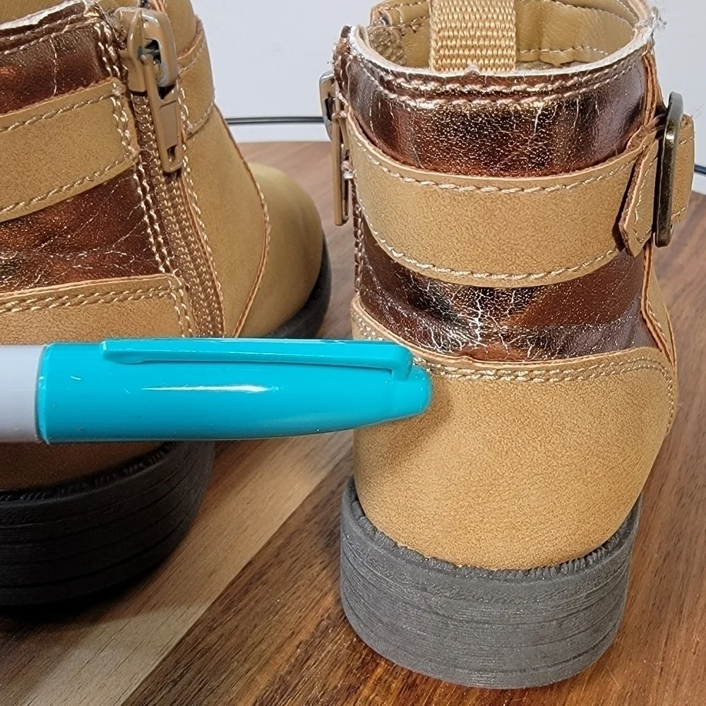Carters Brown Vegan Leather Ankle Boots Size 7